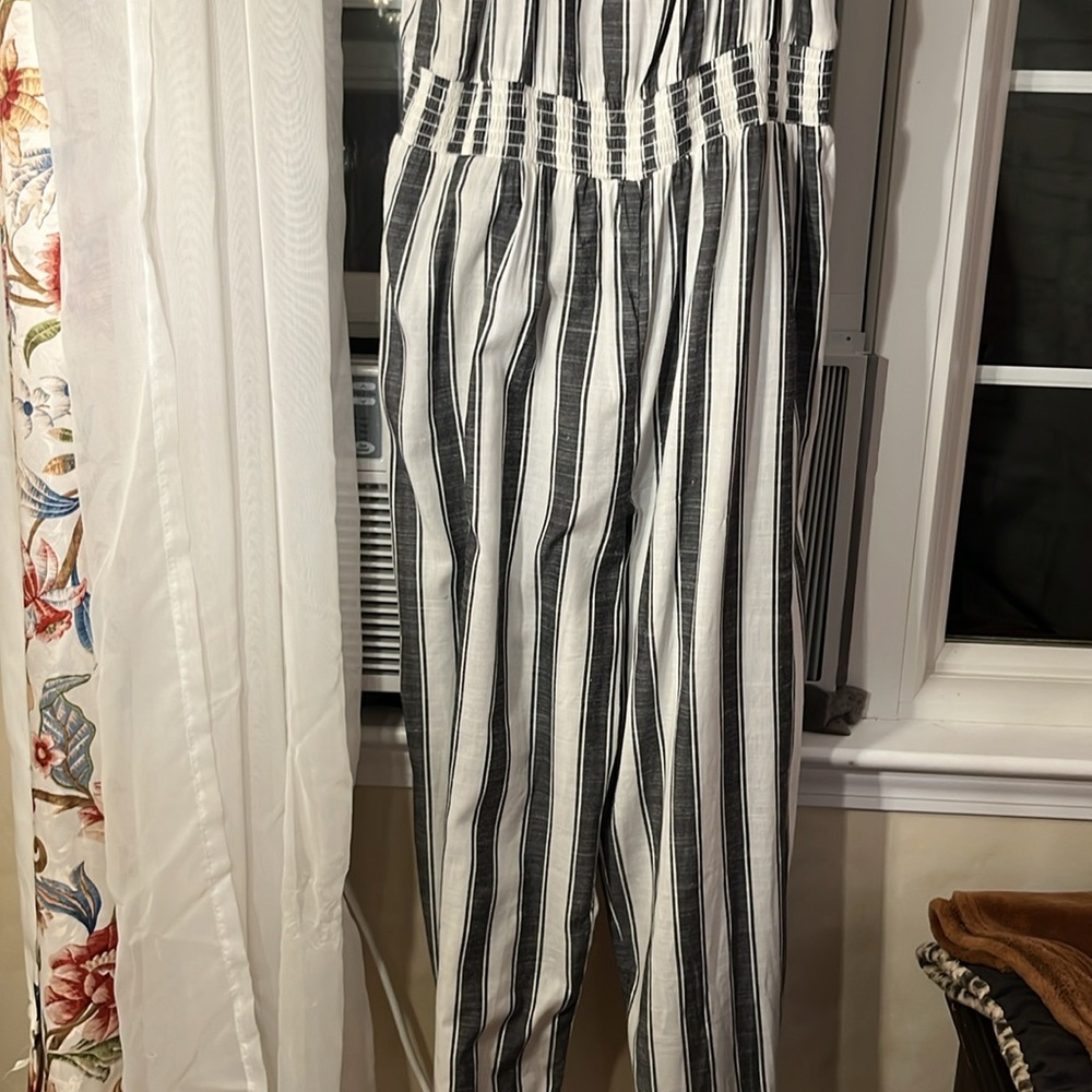 Ashley Stewart Black and White Striped Jumpsuit - Picture 4 of 6